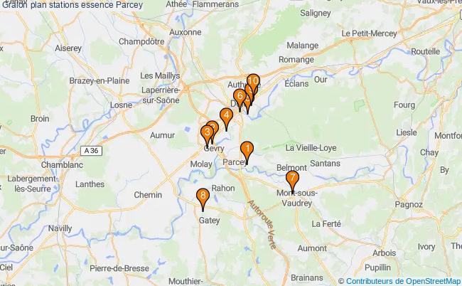 plan stations essence Parcey plan stations essence Parcey