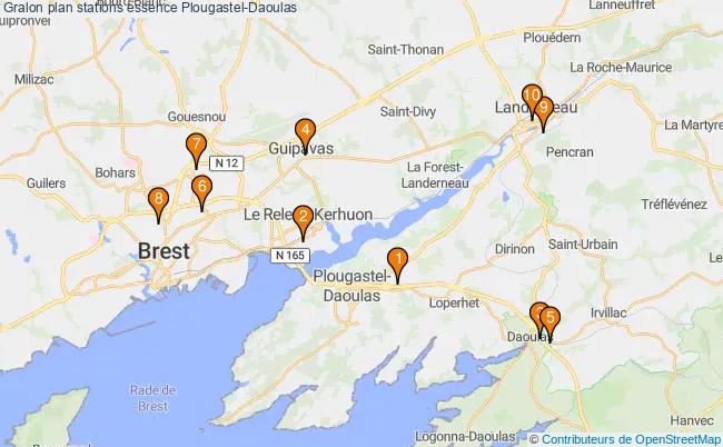 plan stations essence Plougastel-daoulas plan stations essence Plougastel-daoulas