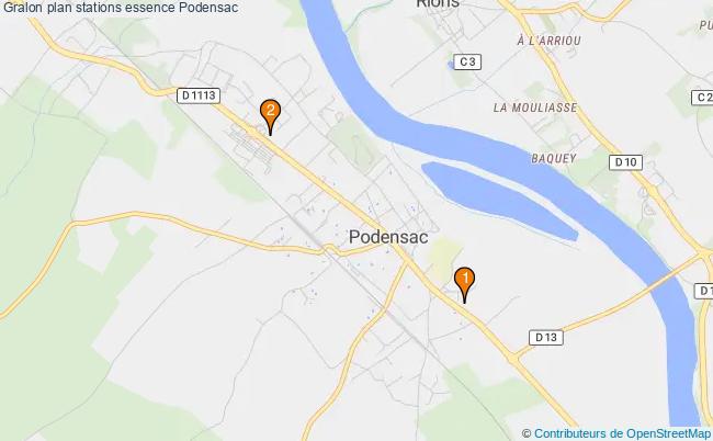 plan stations essence Podensac plan stations essence Podensac