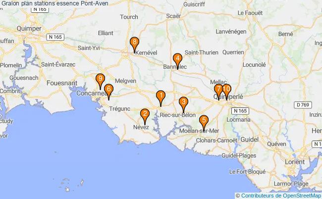 plan stations essence Pont-aven plan stations essence Pont-aven