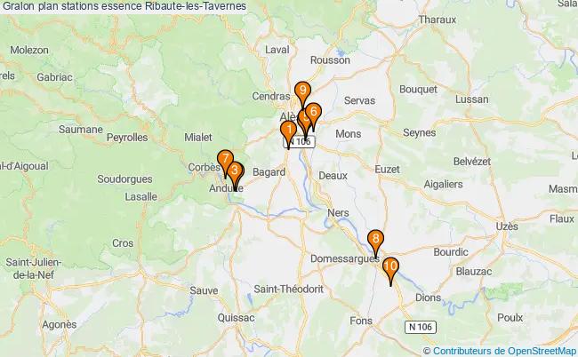 plan stations essence Ribaute-les-tavernes plan stations essence Ribaute-les-tavernes