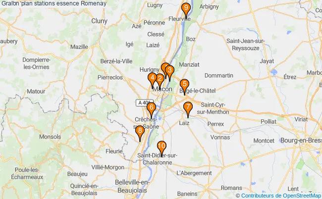 plan stations essence Romenay plan stations essence Romenay