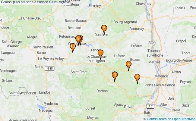 plan stations essence Saint-agrève plan stations essence Saint-agrève