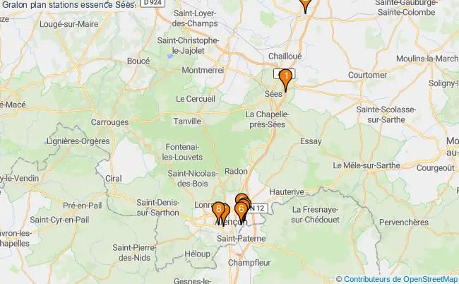 plan stations essence Sées plan stations essence Sées