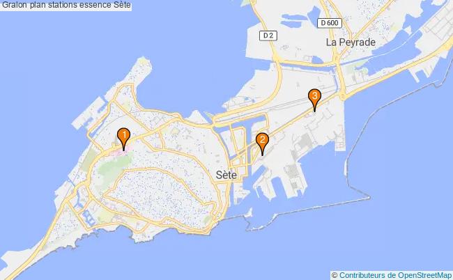 plan stations essence Sète plan stations essence Sète