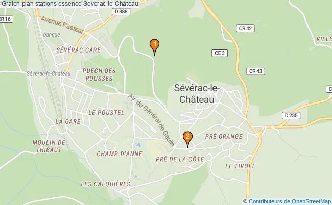 plan stations essence Sévérac-le-château plan stations essence Sévérac-le-château