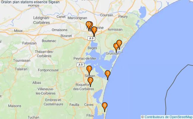 plan stations essence Sigean plan stations essence Sigean