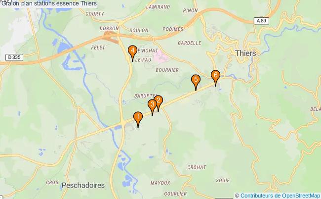 plan stations essence Thiers plan stations essence Thiers