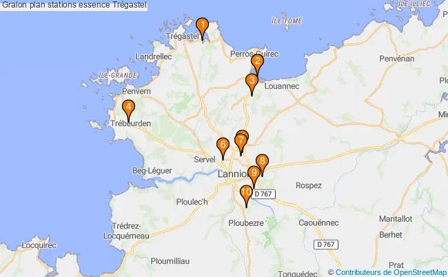 plan stations essence Trégastel plan stations essence Trégastel