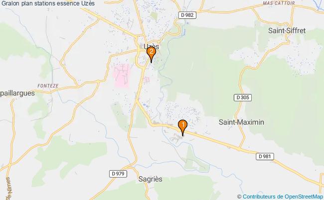 plan stations essence Uzès plan stations essence Uzès