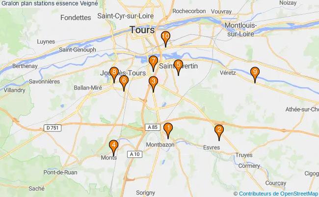 plan stations essence Veigné plan stations essence Veigné