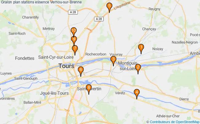 plan stations essence Vernou-sur-brenne plan stations essence Vernou-sur-brenne