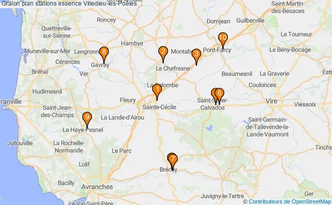 plan stations essence Villedieu-les-poêles plan stations essence Villedieu-les-poêles