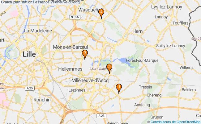 plan stations essence Villeneuve-d'ascq plan stations essence Villeneuve-d'ascq