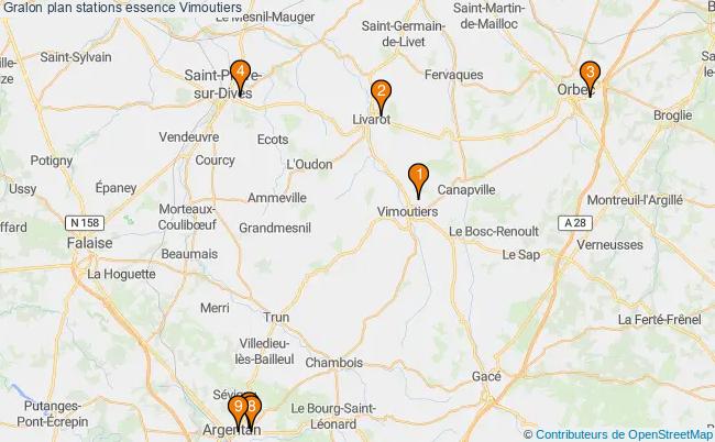 plan stations essence Vimoutiers plan stations essence Vimoutiers