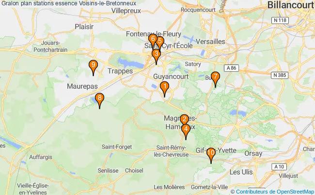 plan stations essence Voisins-le-bretonneux plan stations essence Voisins-le-bretonneux