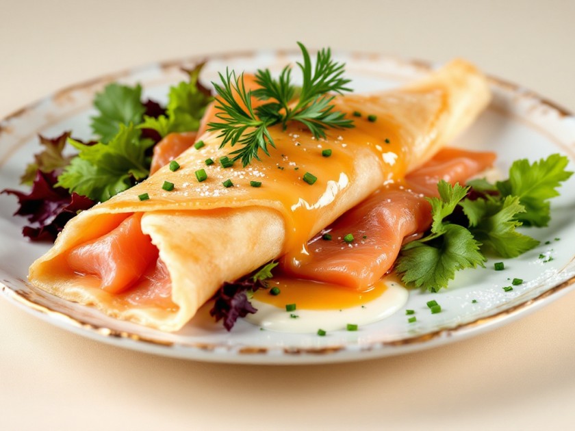 Aumônières de Crêpes au Saumon Fumé
