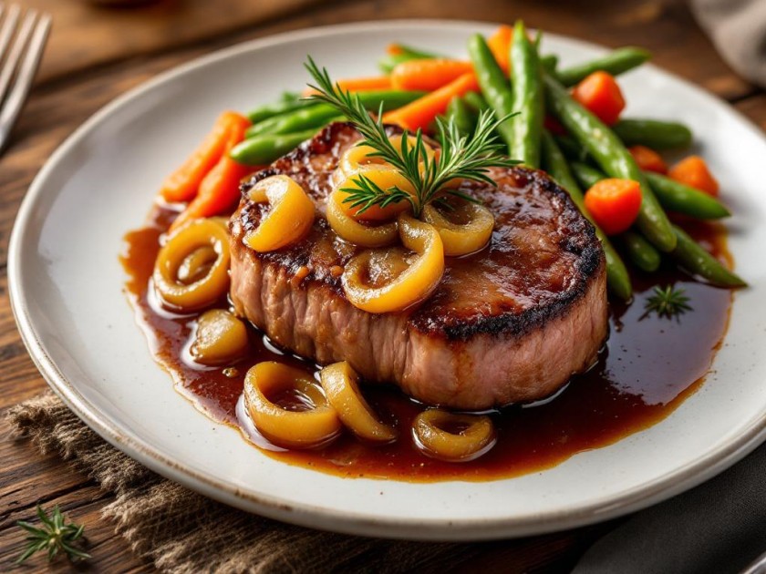 Filet Mignon de Porc aux Oignons Caramélisés Savoureux