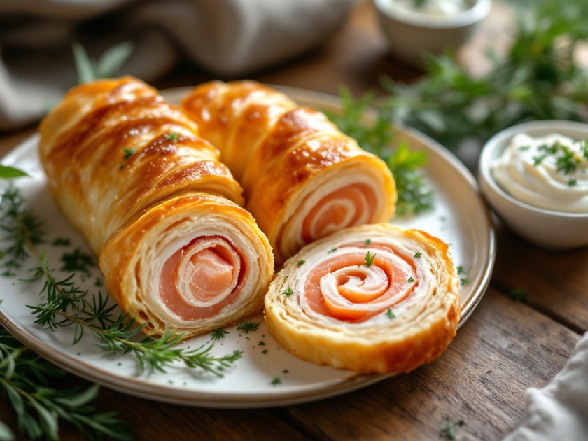 Rouleau Feuilleté au Saumon Fumé : Un Amuse-Gueule Rapide et Savoureux