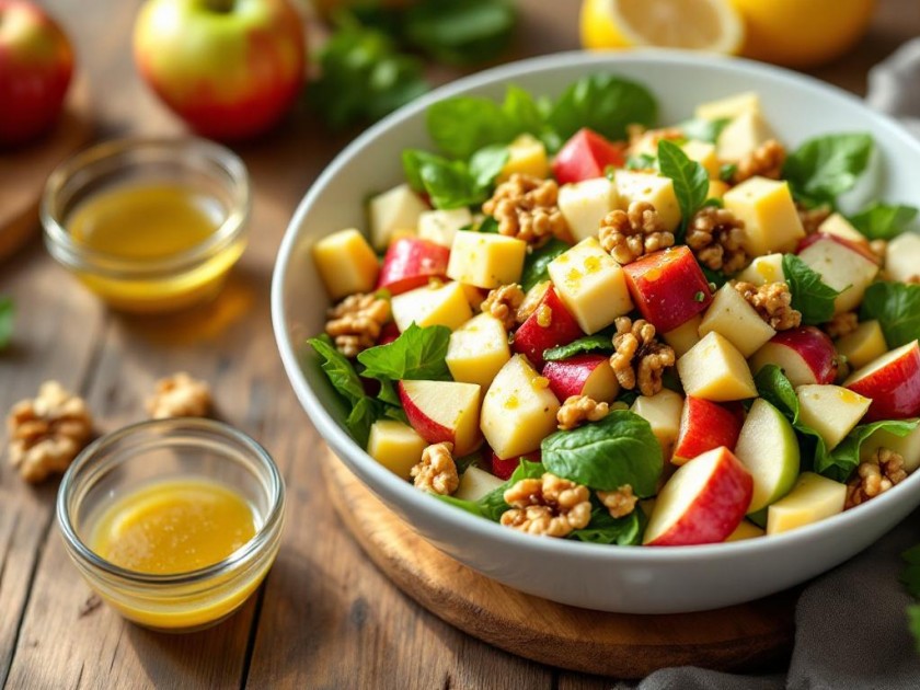 Salade composée originale et croquante aux pommes