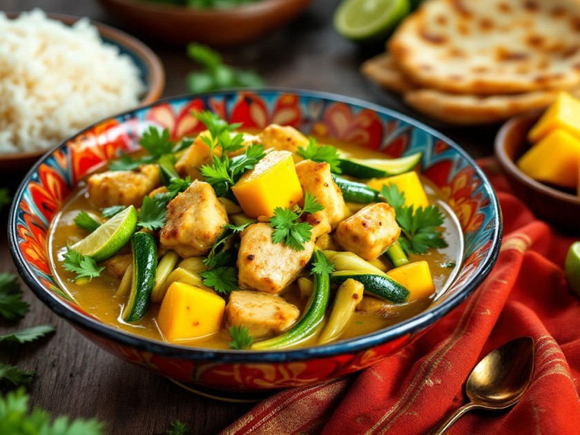 Savoureux Poulet au Curry Vert