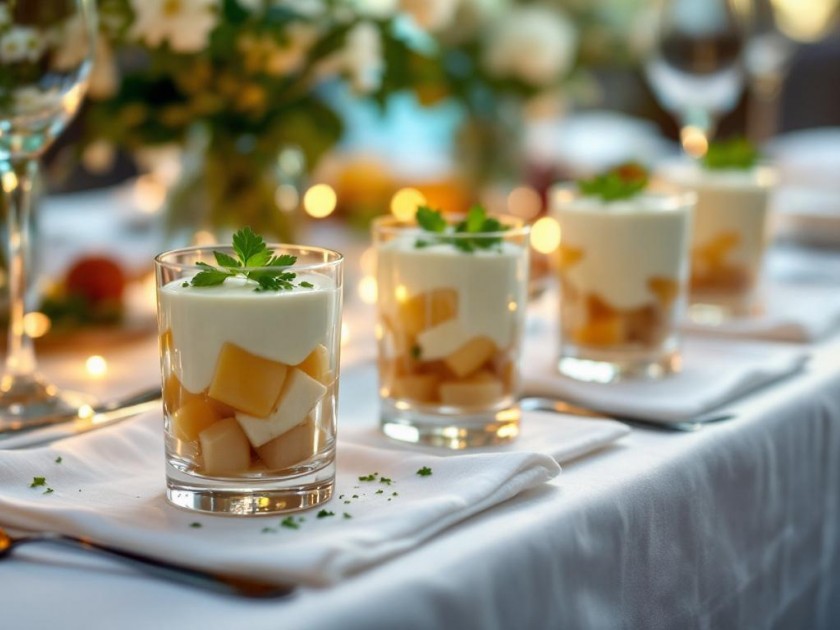 Verrines de Foie Gras au Roquefort et Poires Savoureuses