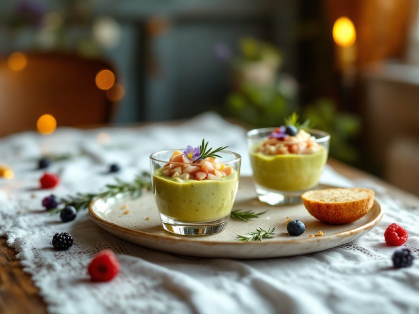 Verrines de Jambon sur Crème de Chèvre et Avocat Faciles