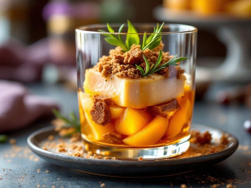 Verrine de Foie Gras aux Pommes et Pain d'Épices