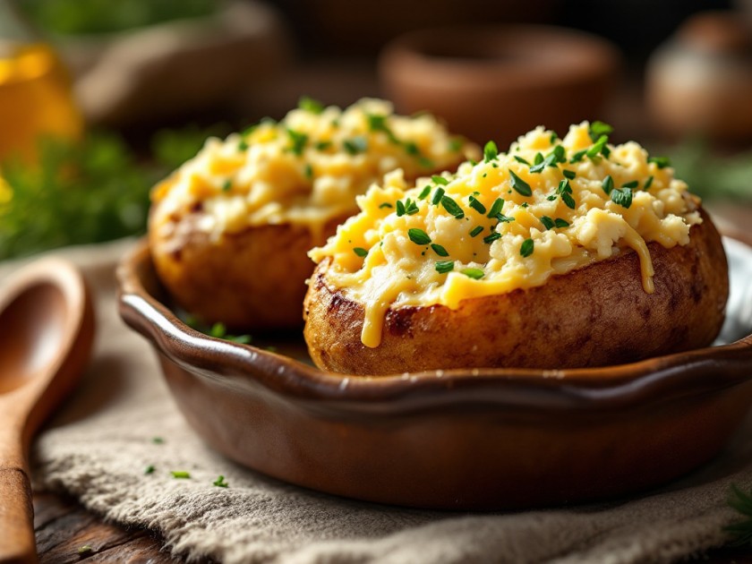Pommes de Terre au Four avec Fromages Fondus
