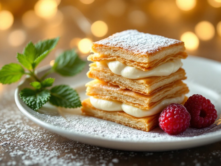 Mille-feuille à la crème vanille légère et délicieuse