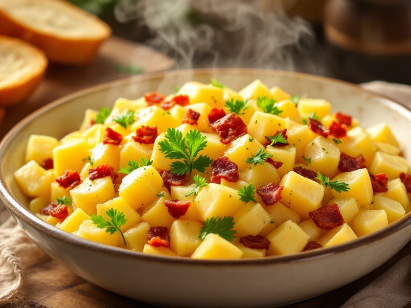 Recette de Salade Cuire aux Pommes de Terre et Lardons Savoureuse