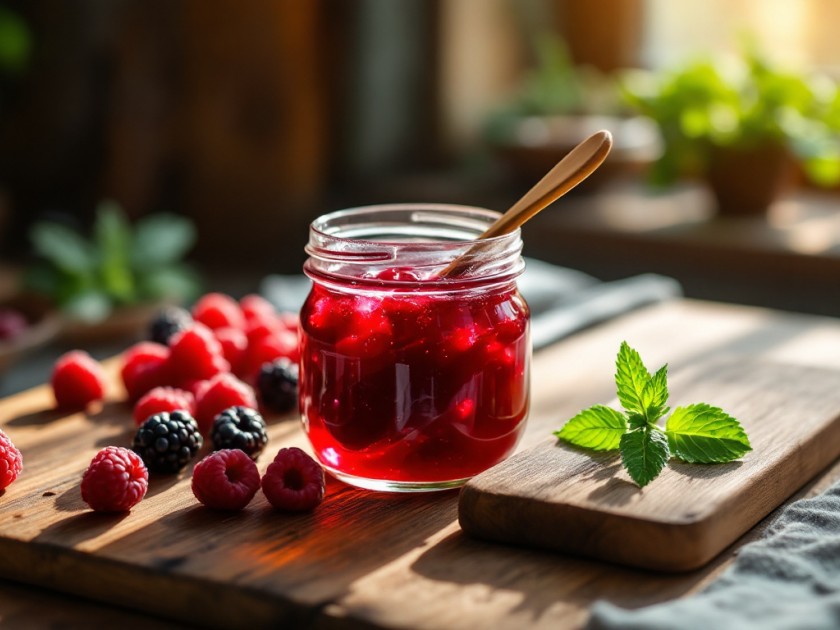 Gélée de Groseilles à Maquereaux et Framboises Maison