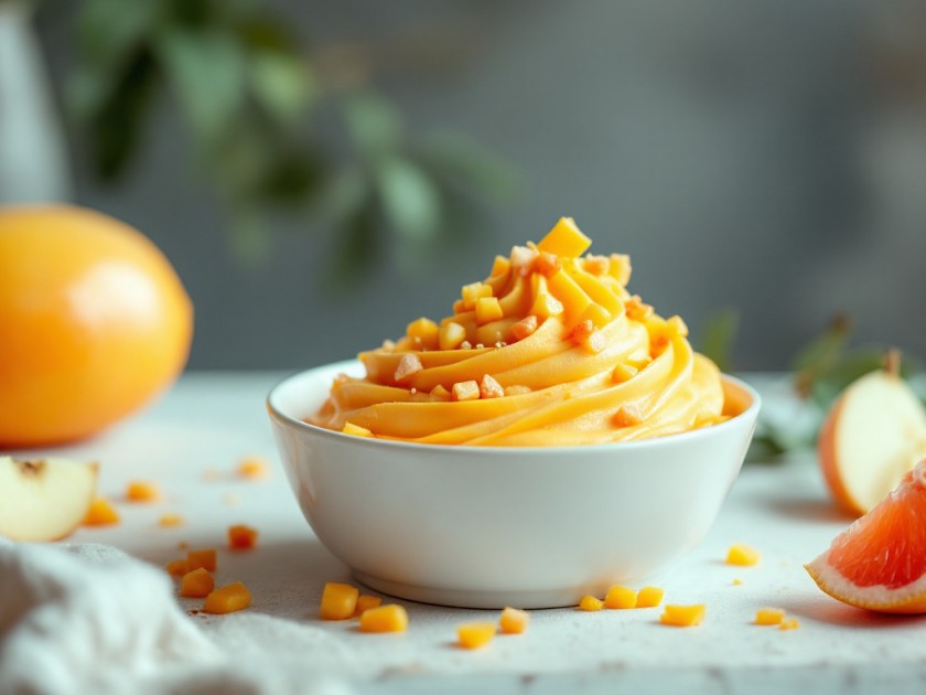 Mousse Fraîche à la Mangue et Pamplemousse