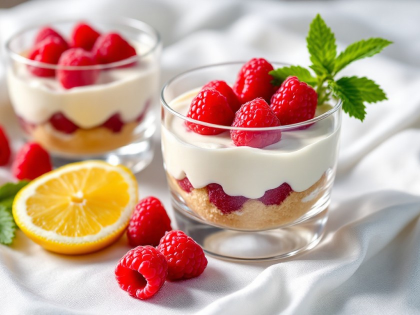 Mousse au Citron et Framboises sur Pâte Sablée