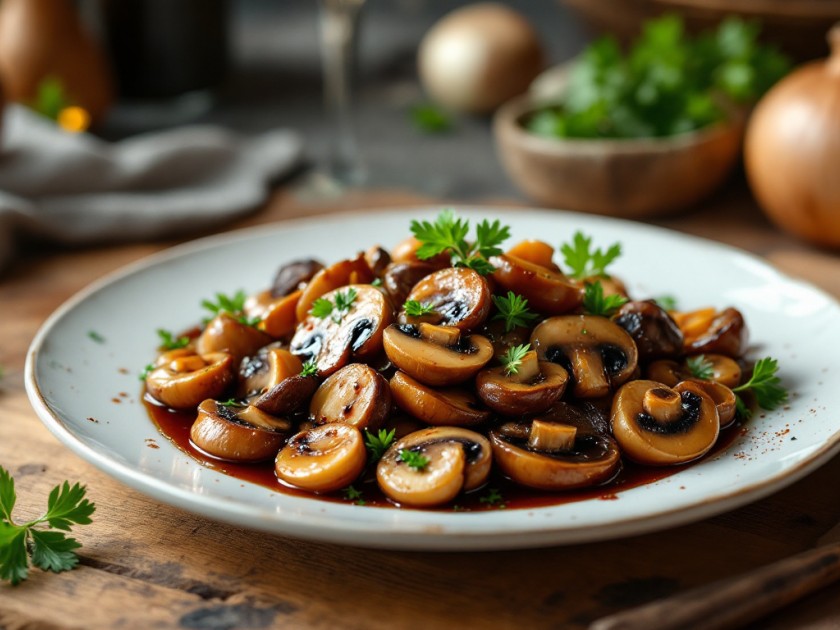 Champignons de Paris Sautés au Vinaigre Balsamique