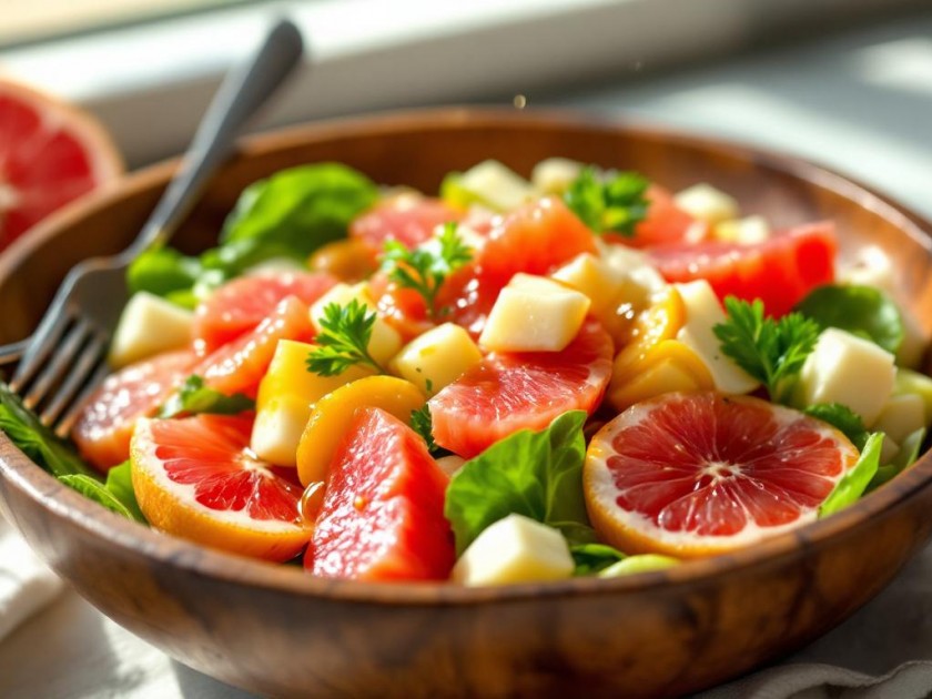 Salade Minceur au Pamplemousse et Surimi Énergisante