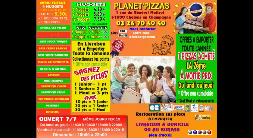 Restaurant Planet Pizzas Châlons-en-champagne