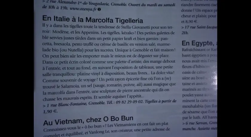 Restaurant Marcolfa Tigelleria Grenoble