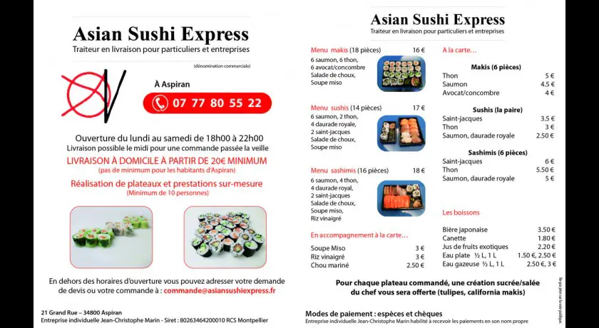 Restaurant Asian Sushi Express Aspiran