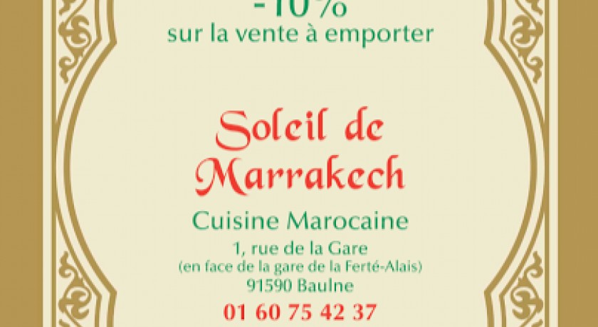 Restaurant Soleil De Marrakech Baulne