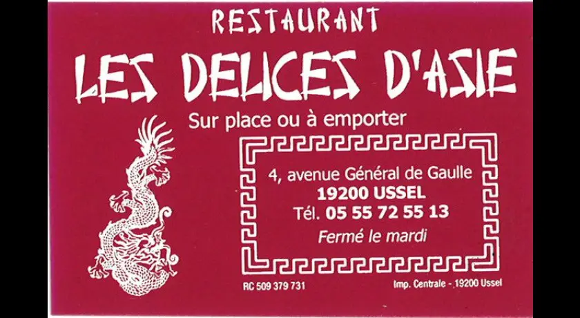 Restaurant Les Délices D'asie Ussel