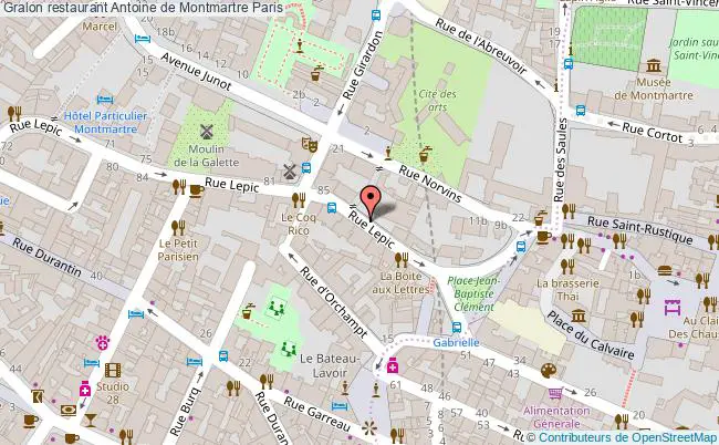 plan Antoine de Montmartre Paris