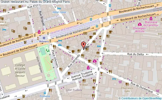plan Au Palais du Grand Moghol Paris