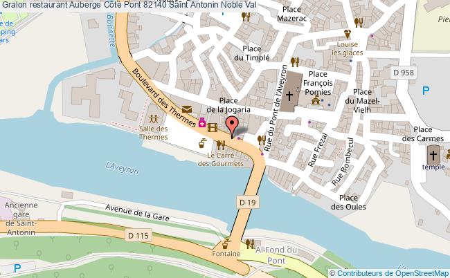 plan Auberge Côté Pont 82140 Saint Antonin Noble Val