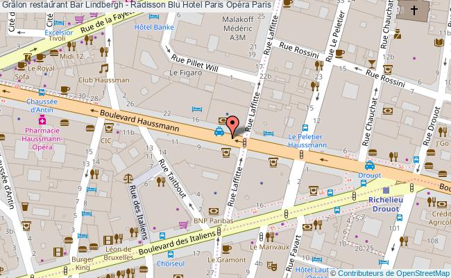 plan Bar Lindbergh - Radisson Blu Hotel Paris Opéra Paris