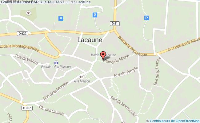 plan BAR RESTAURANT LE 13 Lacaune