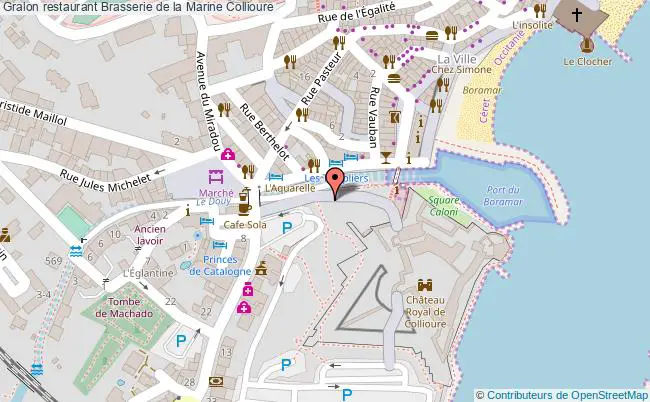 plan Brasserie de la Marine Collioure