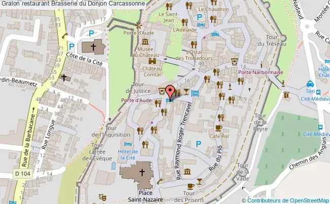 plan Brasserie du Donjon Carcassonne