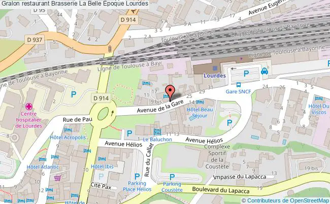 plan Brasserie La Belle Époque Lourdes