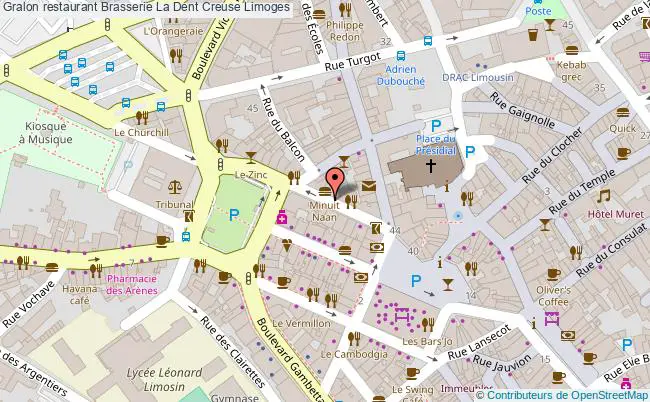 plan Brasserie La Dent Creuse Limoges